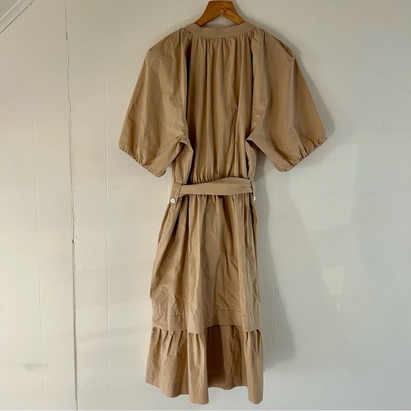 Marella Partita Puff Sleeve Dress‎ in Tan sz 8 - Picture 5 of 5